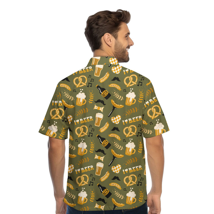 I Love Beer And Brezel Oktoberfest Hawaiian Shirt