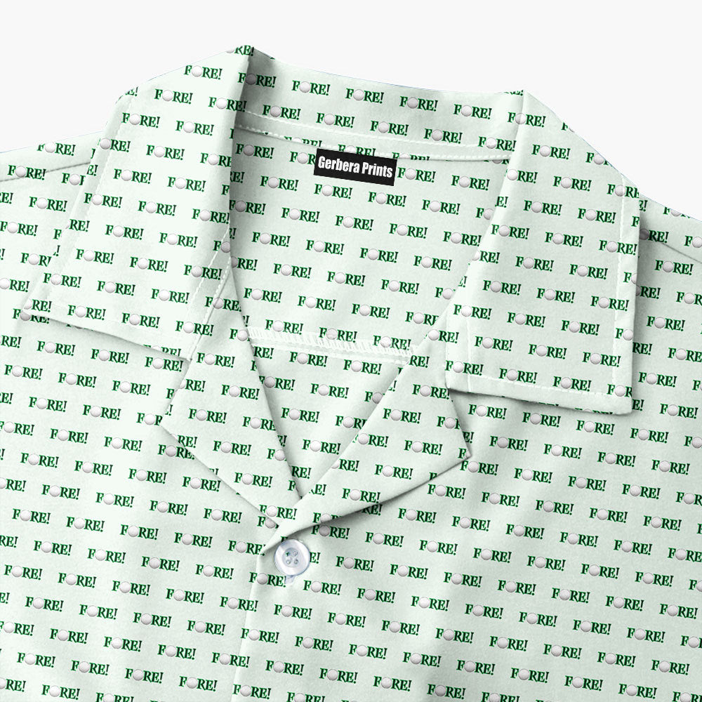 Fore! Golf Ball Funny Golfing Design for Golfer - Golf Hawaiian Shirt-Hawaiian Shirt-Gerbera Prints