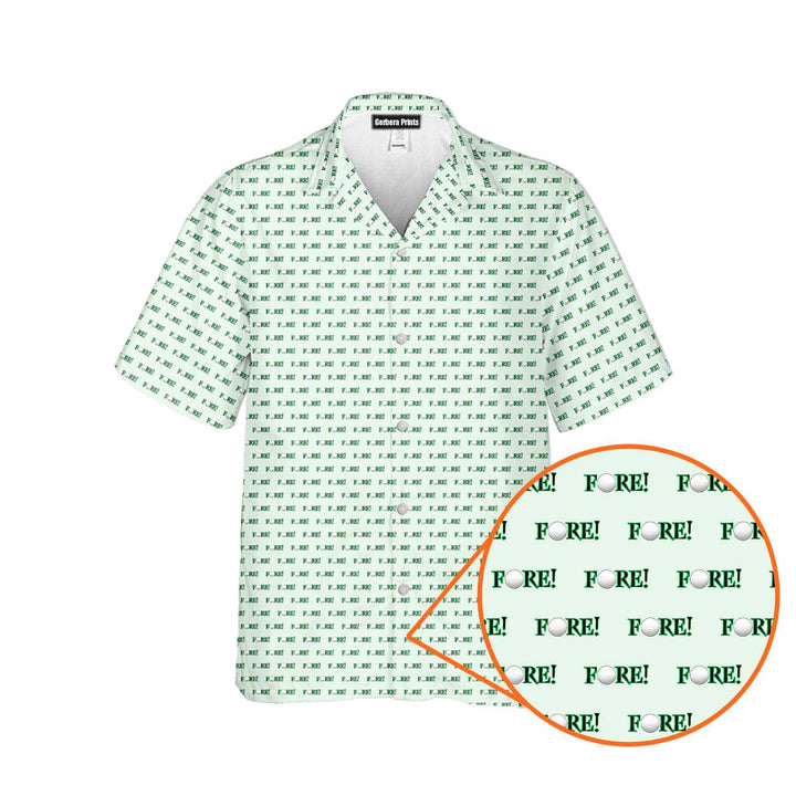 Fore! Golf Ball Funny Golfing Design for Golfer Hawaiian Shirt