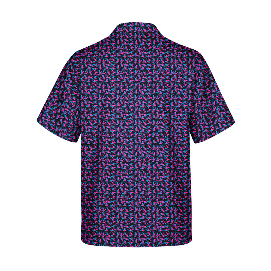 Back preview of Exercise In The Midnight - Funny Golf Hawaiian Shirt with your team and number