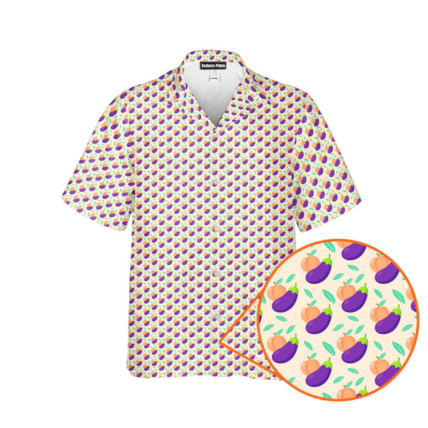 Peach Eggplant Hawaiian Shirt