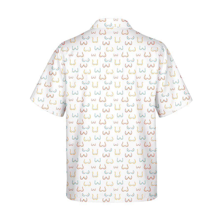 Back preview of Funny Breast - Funny Golf Hawaiian Shirt with your team and number