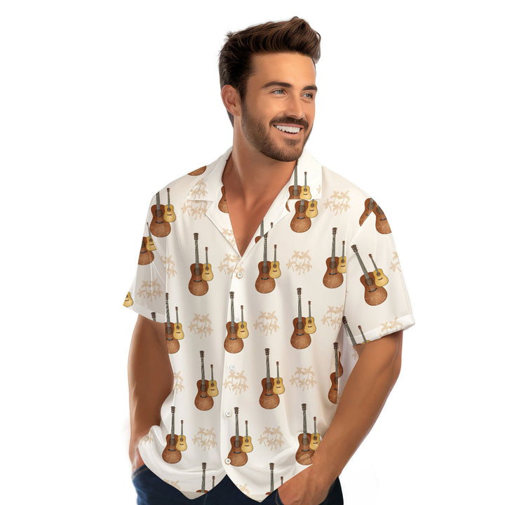 Jimmy Buffett Concert Outfit Guitar Pattern Hawaiian Shirt