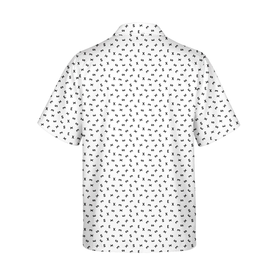 Back preview of Words Swirl - Funny Golf Hawaiian Shirt with your team and number