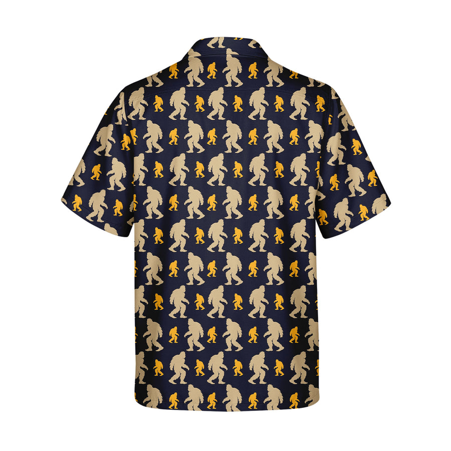 Back preview of Bigfoot Sasquatch - Golf Hawaiian Shirt with your team and number