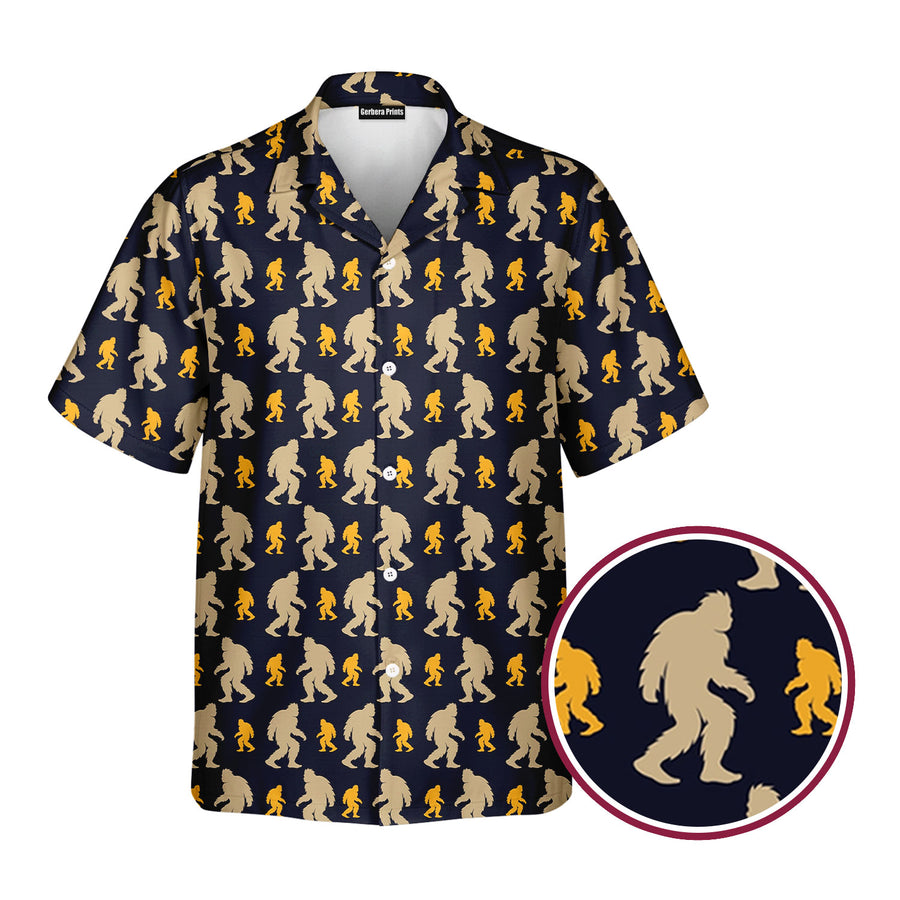 Front preview of Bigfoot Sasquatch - Golf Hawaiian Shirt with your name