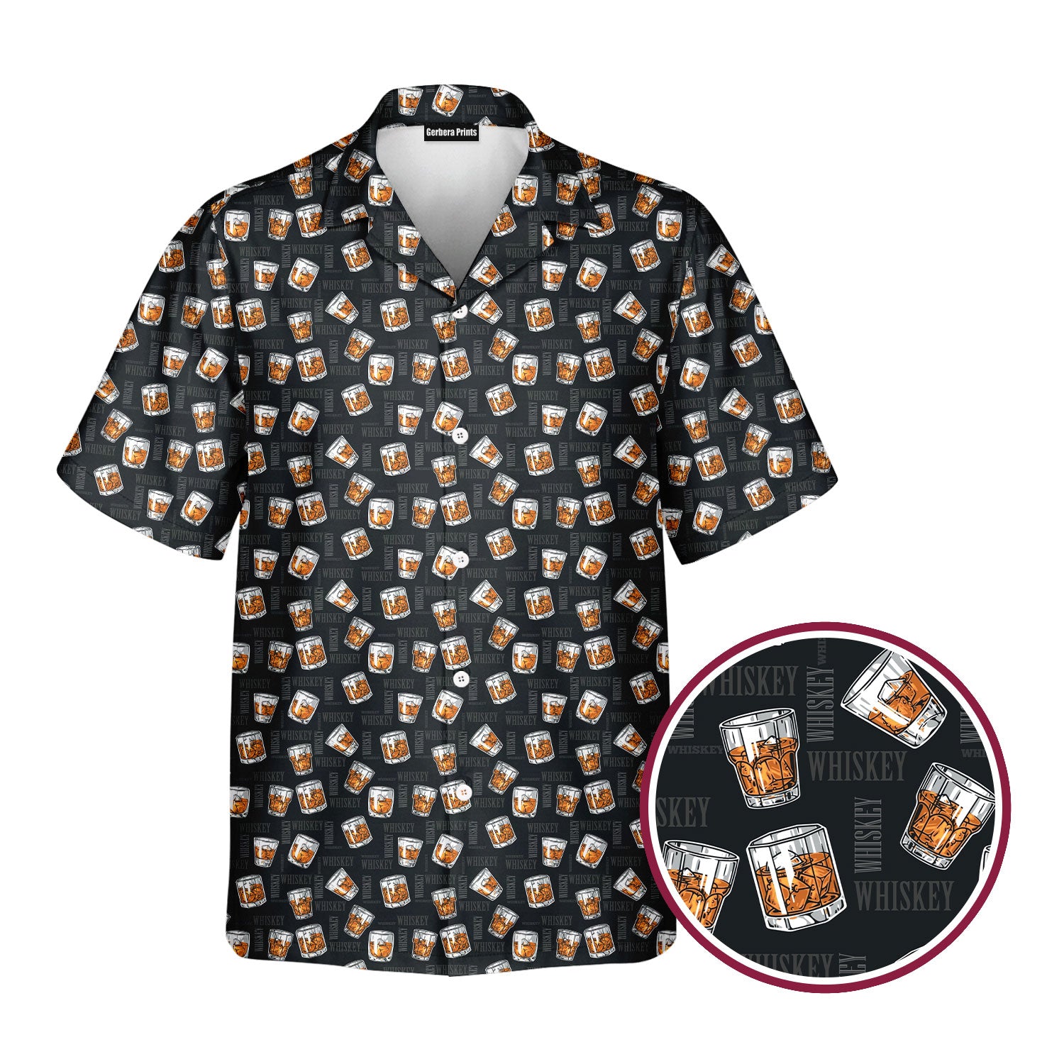 19th Hole Whiskey Glasses - Golf Hawaiian Shirt-Hawaiian Shirt-Gerbera Prints