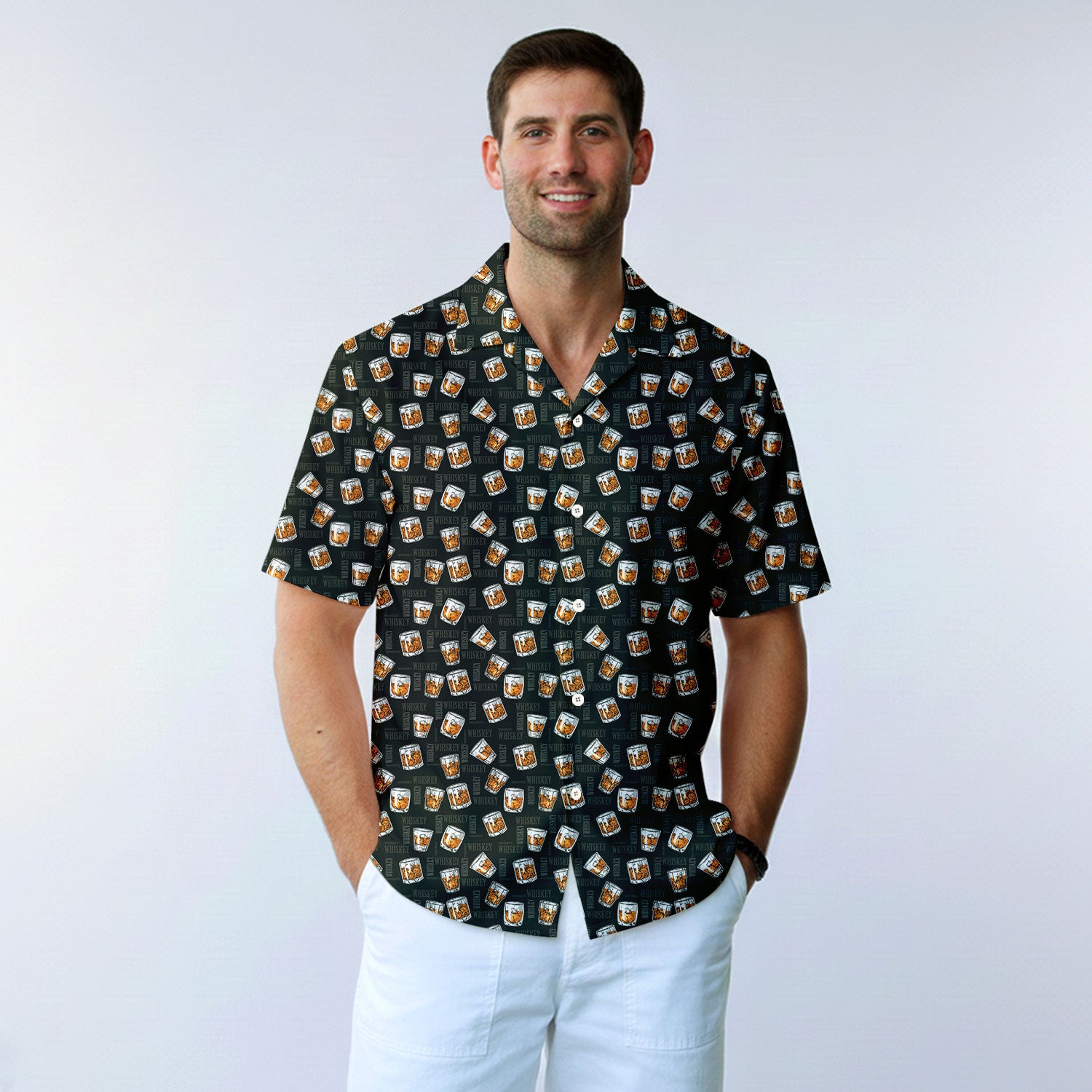 19th Hole Whiskey Glasses - Golf Hawaiian Shirt-Hawaiian Shirt-Gerbera Prints