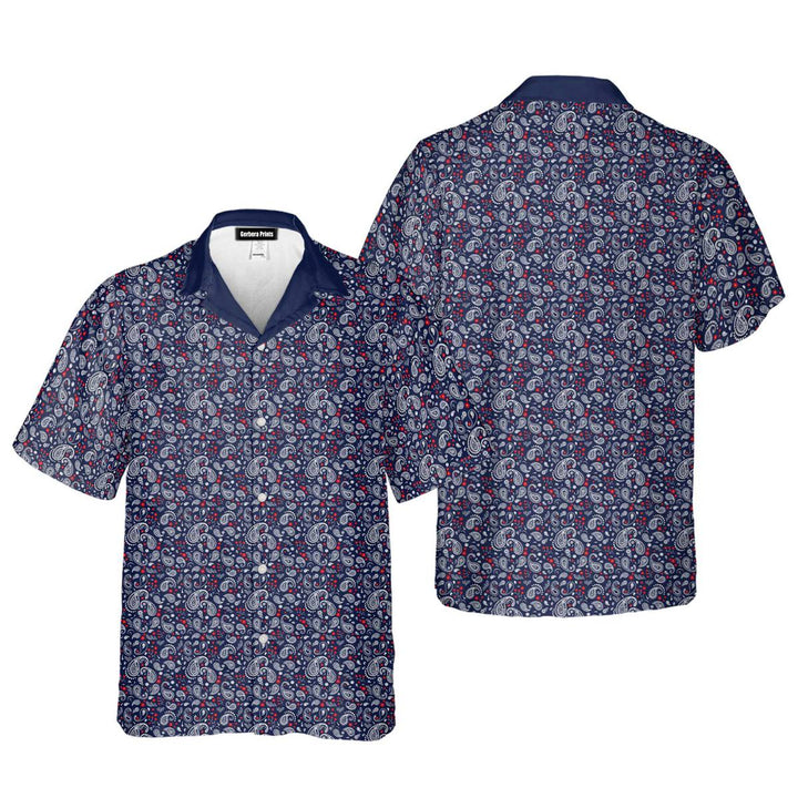 Navy Paisley Hawaiian Shirt