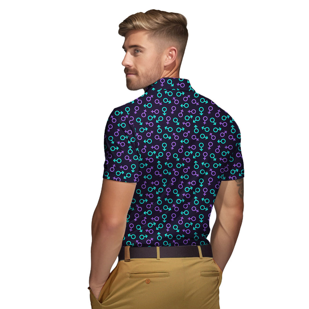 Gender Neon - Funny Golf Polo Shirt-Polo Shirt For Men-Gerbera Prints