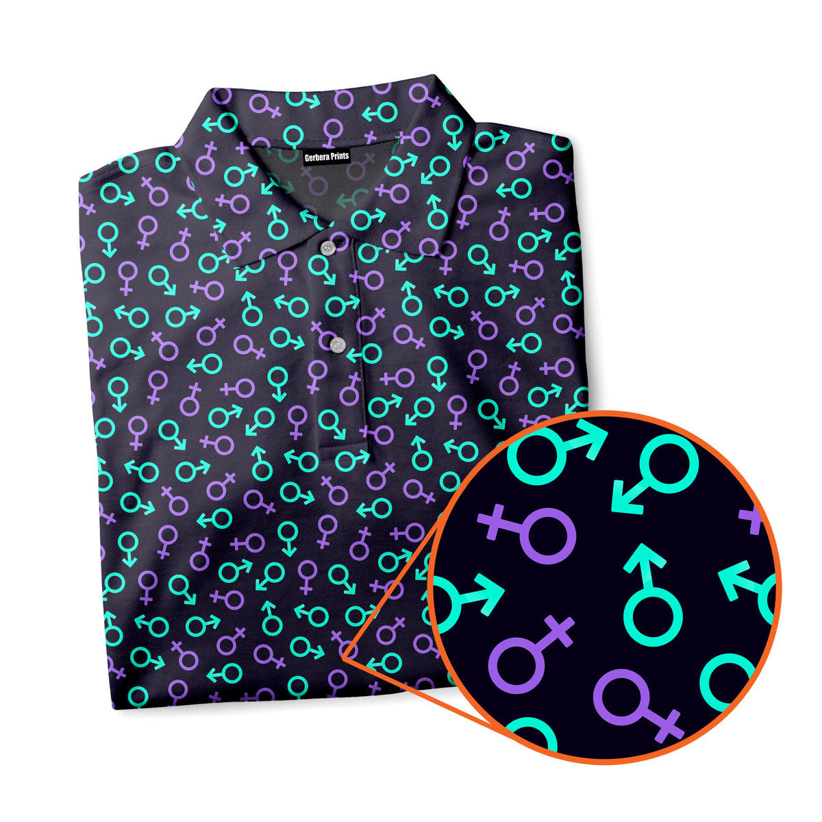 Gender Neon - Funny Golf Polo Shirt-Polo Shirt For Men-Gerbera Prints