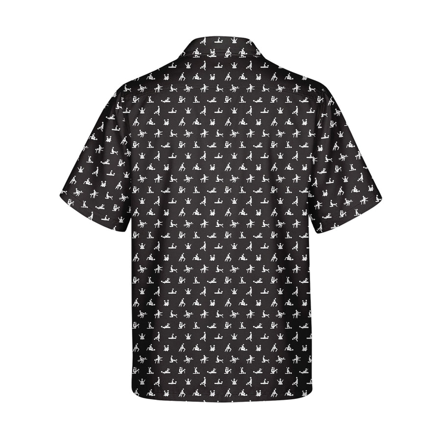 Back preview of Stick Figure - Funny Golf Hawaiian Shirt with your team and number
