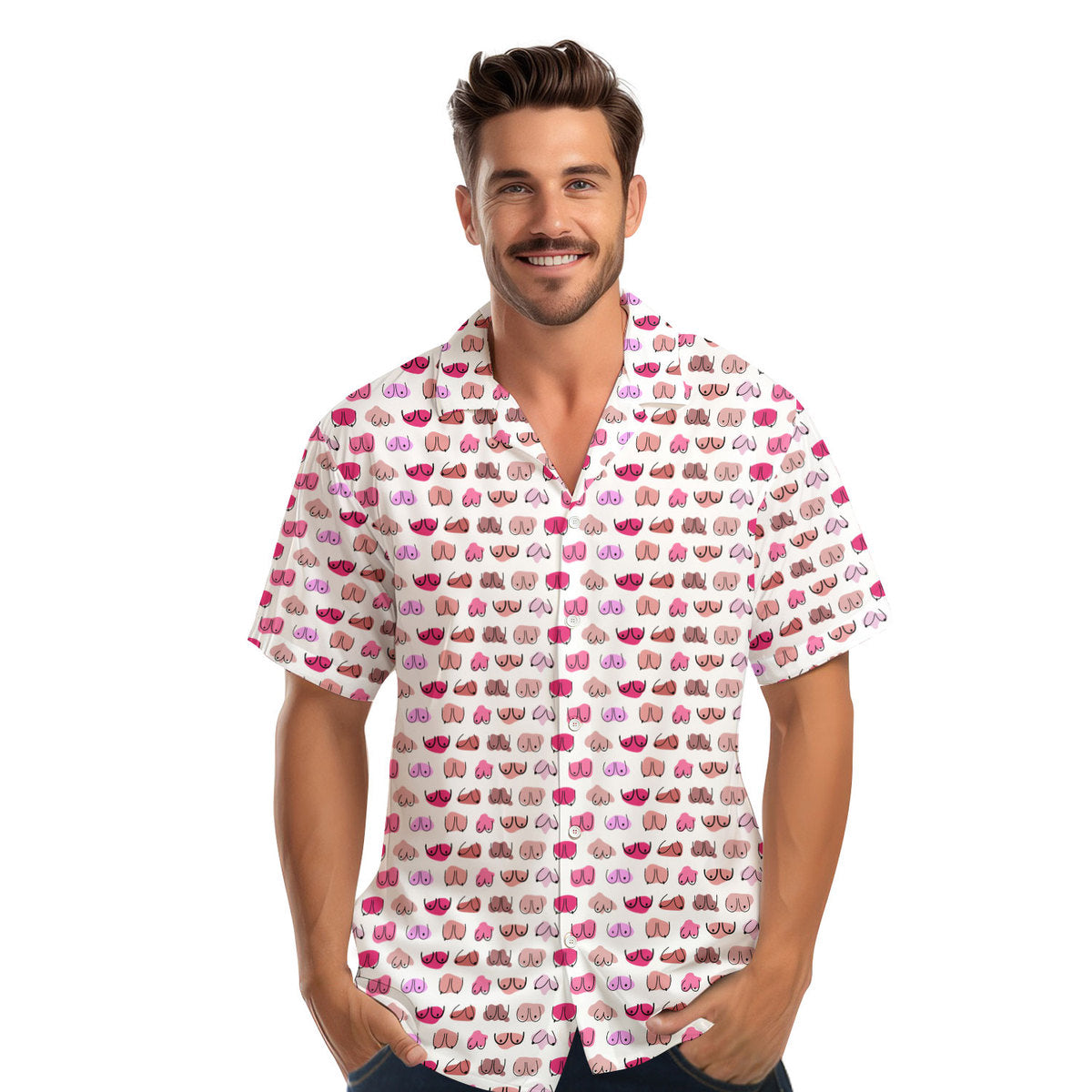 My Eyes Are Up Here But My Bust Look Great Don't They - Golf Hawaiian Shirt-Hawaiian Shirt-Gerbera Prints