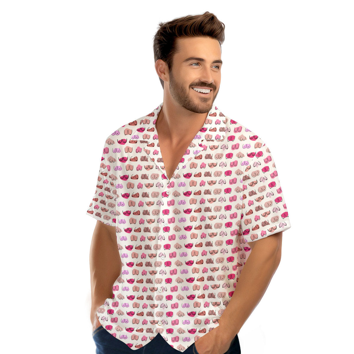 My Eyes Are Up Here But My Bust Look Great Don't They - Golf Hawaiian Shirt-Hawaiian Shirt-Gerbera Prints