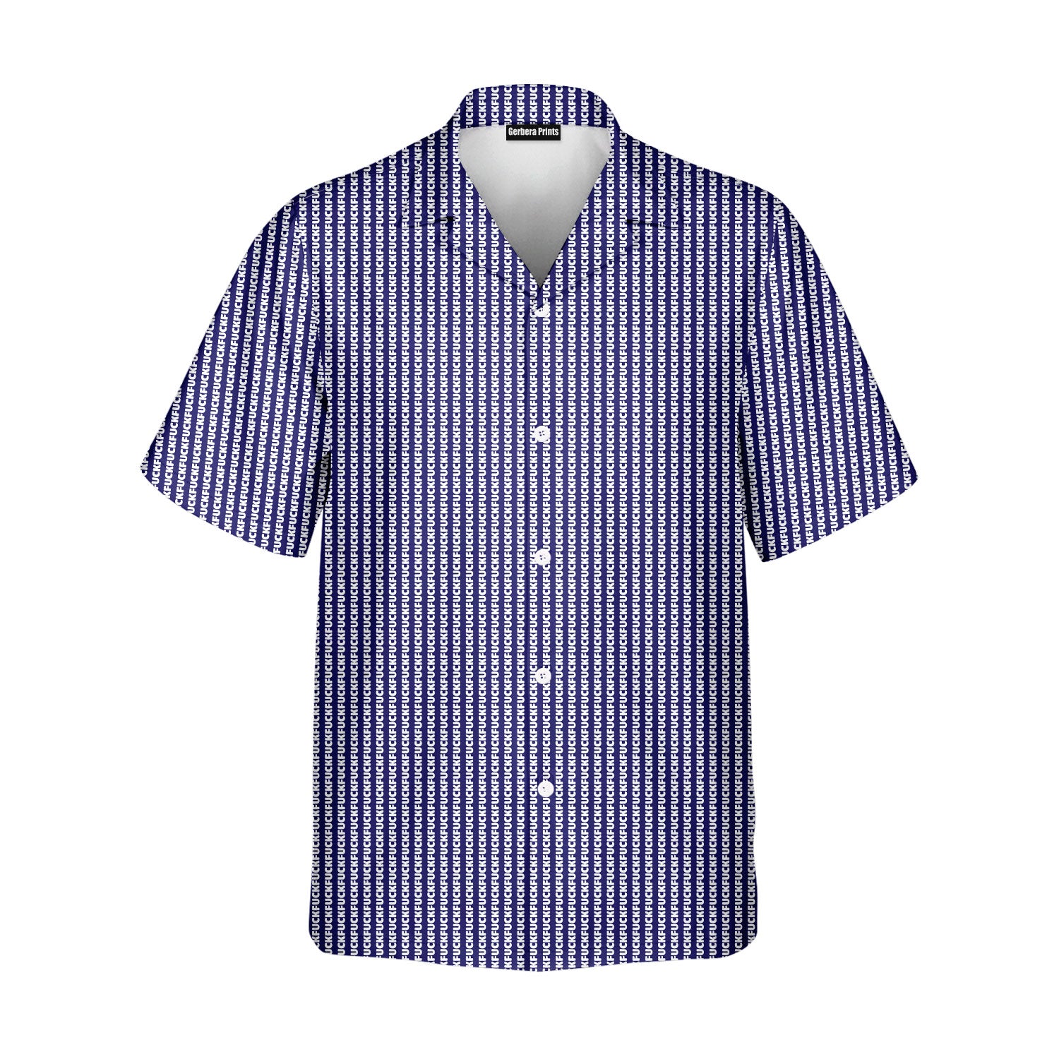 The F#@K Striped - Golf Hawaiian Shirt-Hawaiian Shirt-Gerbera Prints