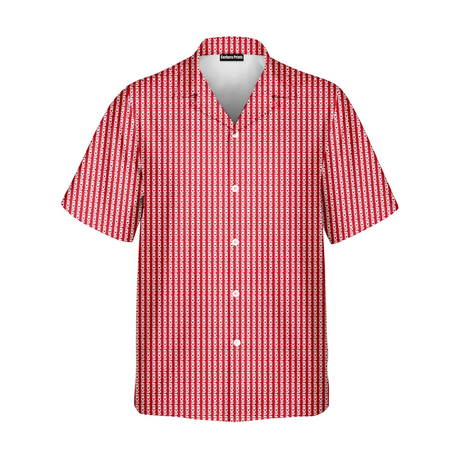 The F#@K Striped - Golf Hawaiian Shirt-Hawaiian Shirt-Gerbera Prints