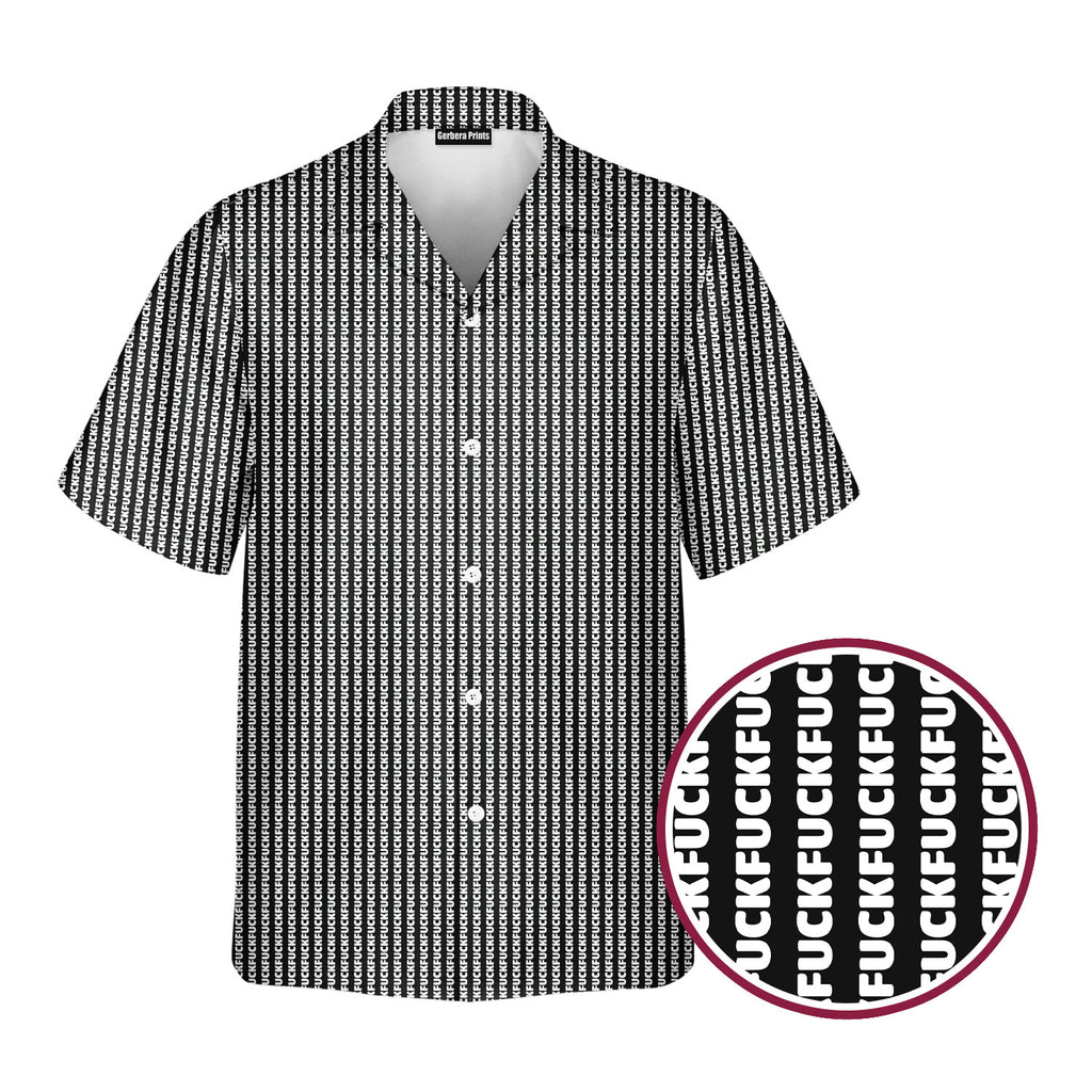 The F#@K Striped - Golf Hawaiian Shirt-Hawaiian Shirt-Gerbera Prints