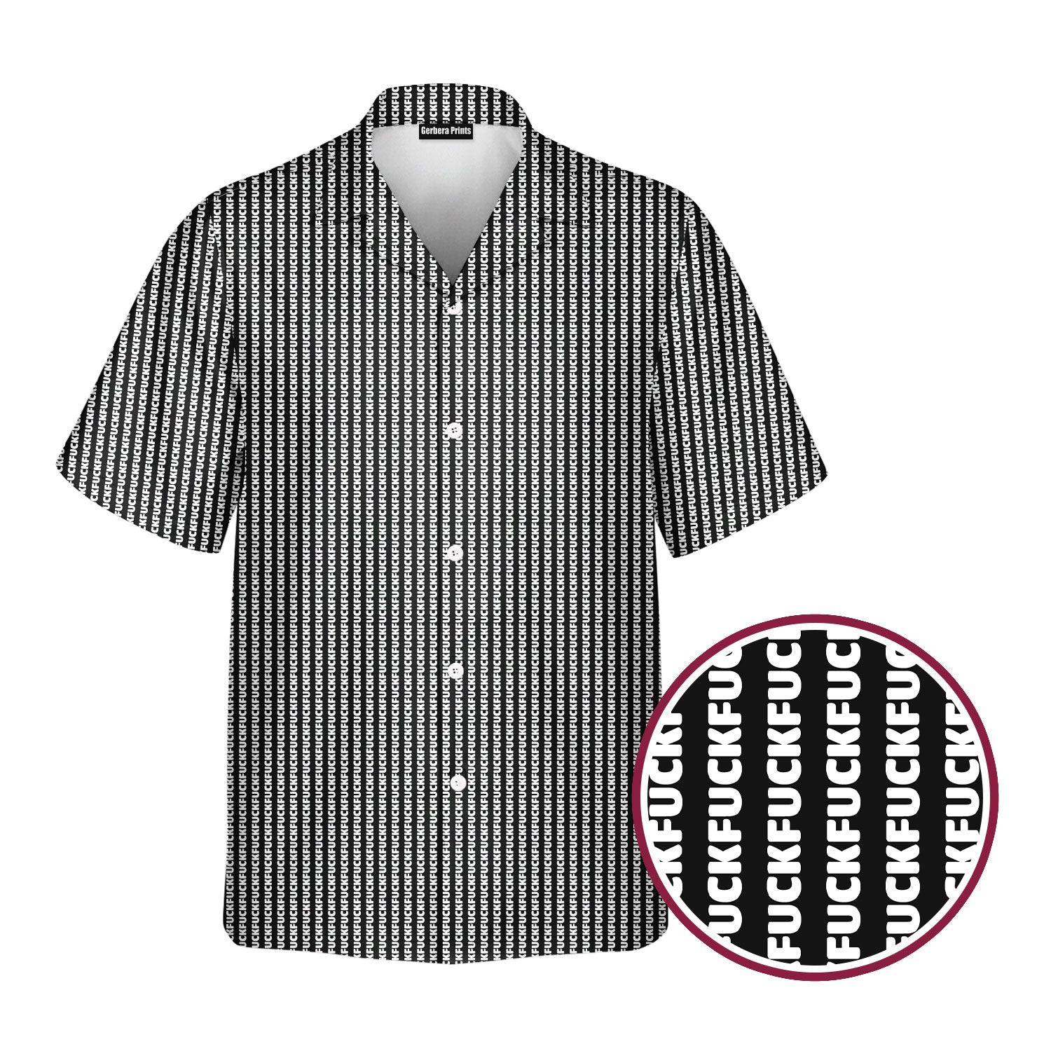 The F#@K Striped - Golf Hawaiian Shirt-Hawaiian Shirt-Gerbera Prints