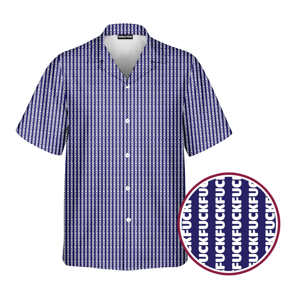 The F#@K Striped - Golf Hawaiian Shirt-Hawaiian Shirt-Gerbera Prints