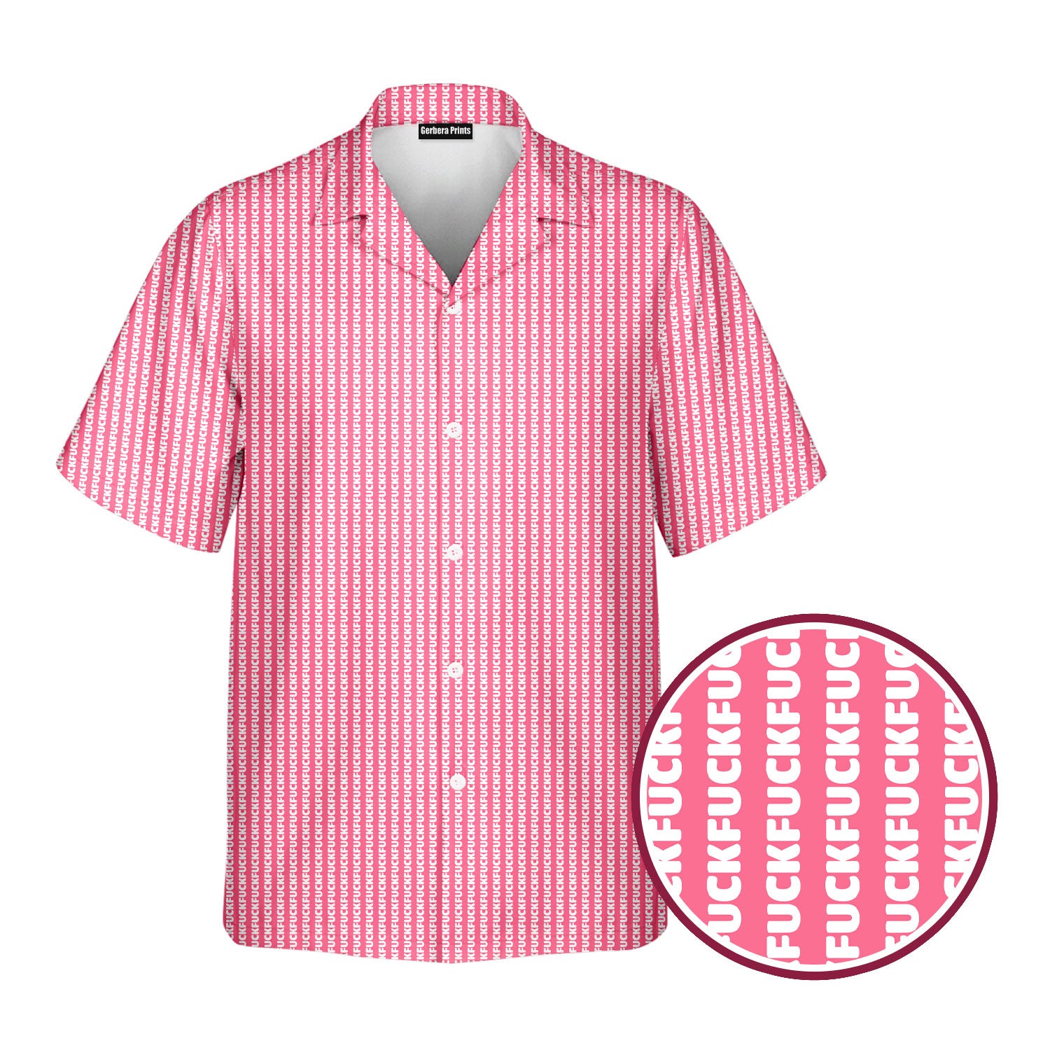 The F#@K Striped - Golf Hawaiian Shirt-Hawaiian Shirt-Gerbera Prints