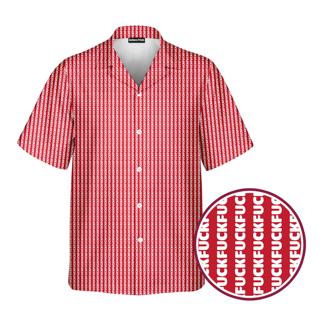 The F#@K Striped - Golf Hawaiian Shirt-Hawaiian Shirt-Gerbera Prints