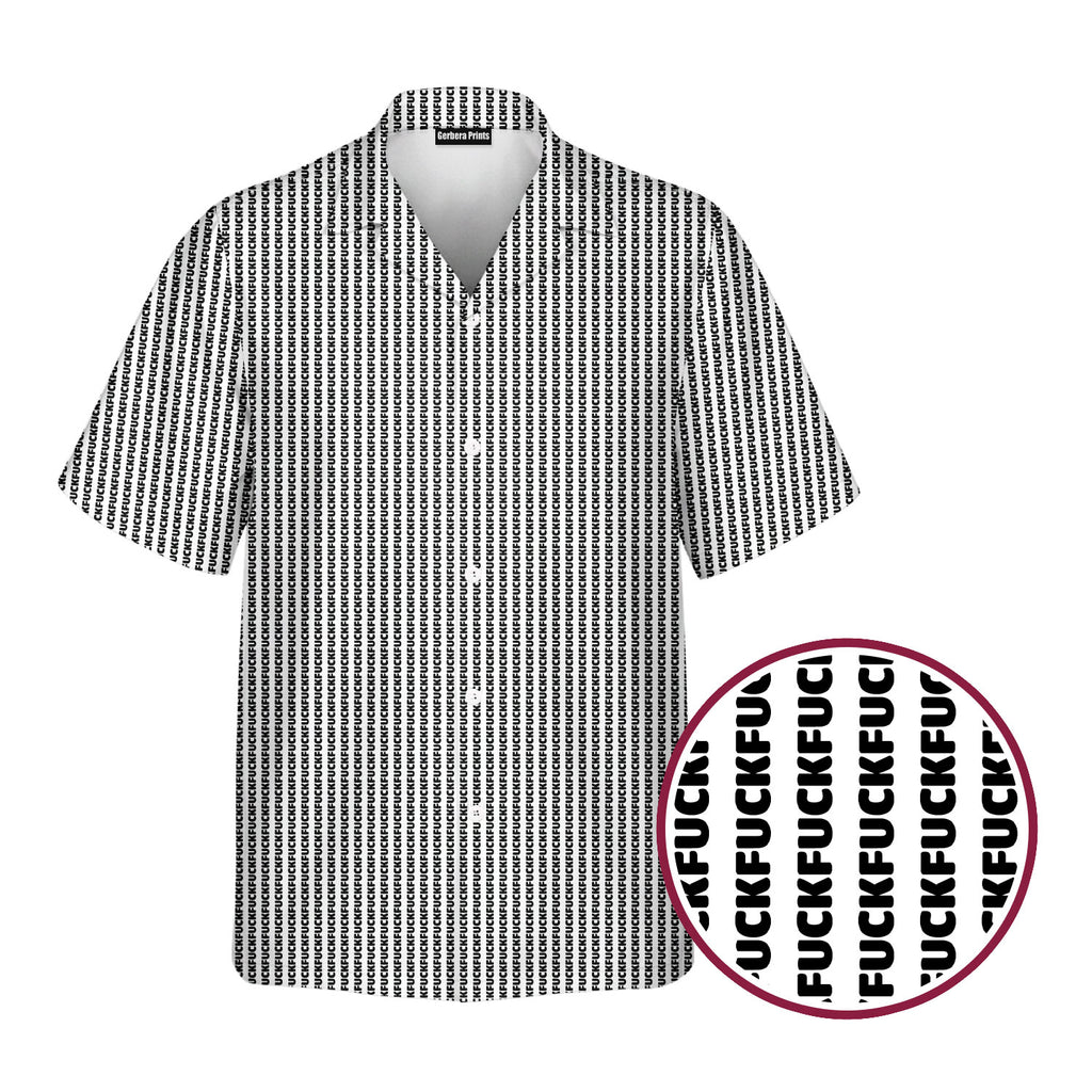 The F#@K Striped - Golf Hawaiian Shirt-Hawaiian Shirt-Gerbera Prints