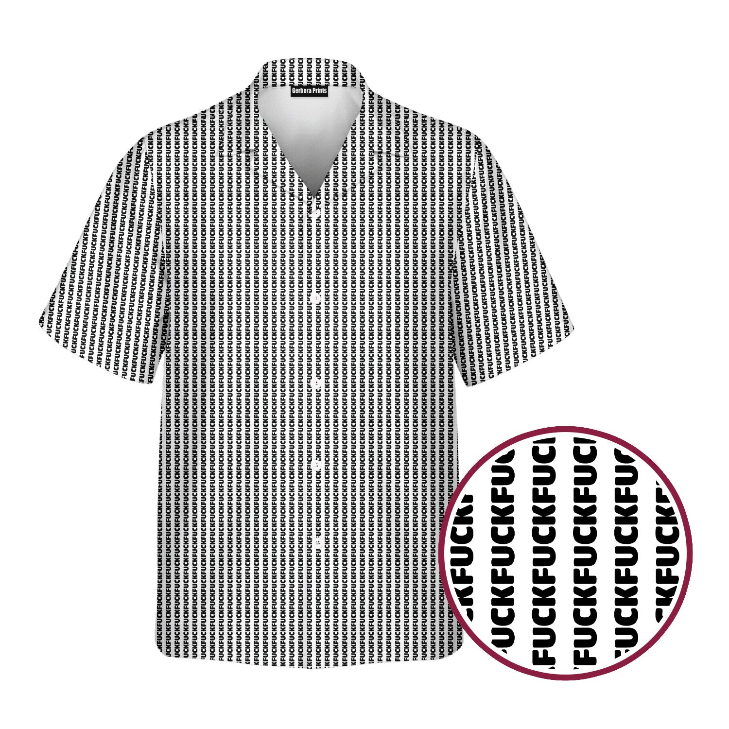 The F#@K Striped - Golf Hawaiian Shirt-Hawaiian Shirt-Gerbera Prints