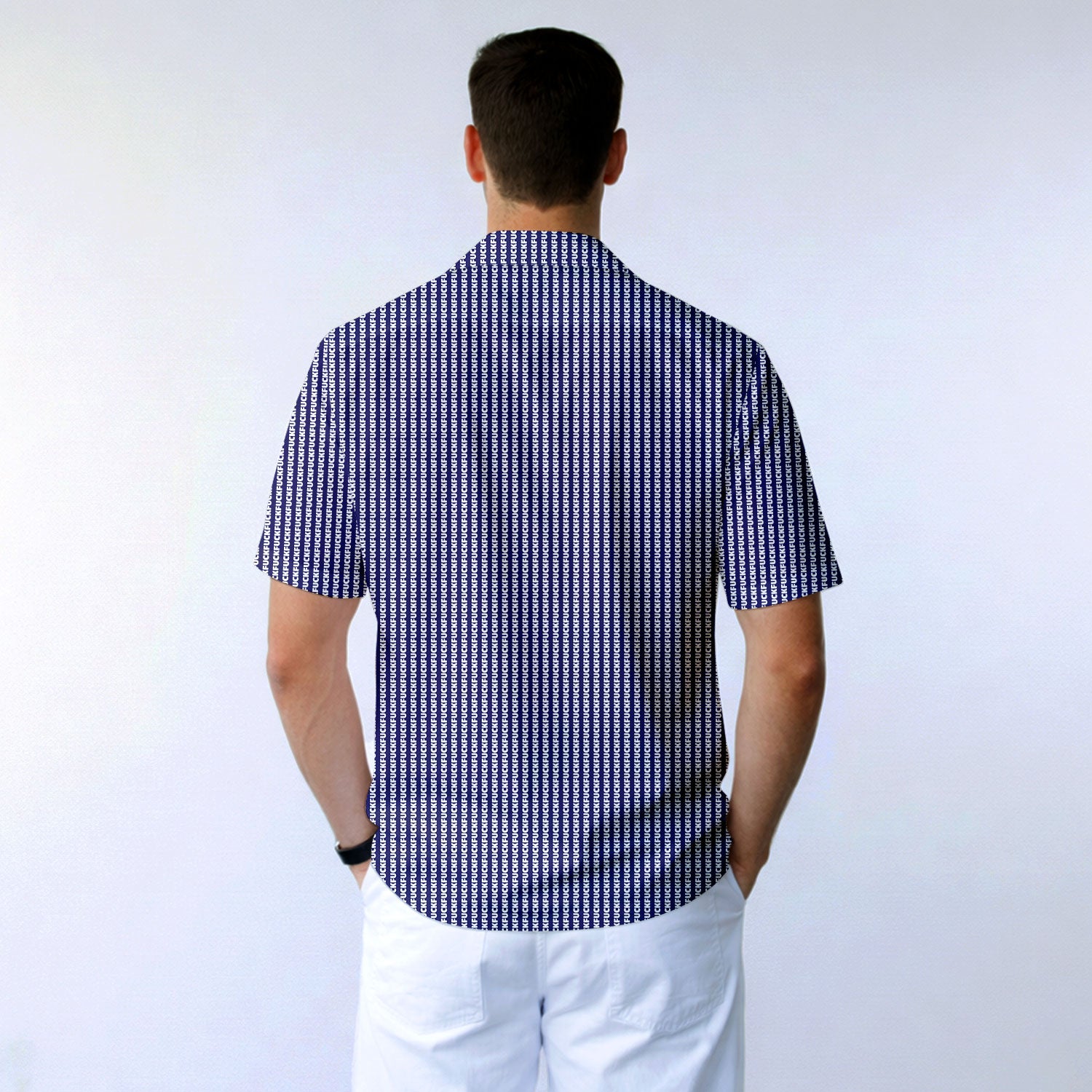 The F#@K Striped - Golf Hawaiian Shirt-Hawaiian Shirt-Gerbera Prints