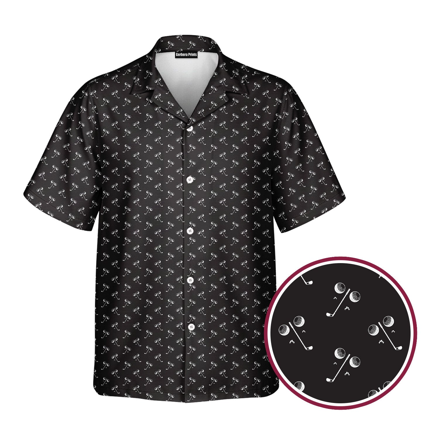Ball & Wedge - Golf Hawaiian Shirt-Hawaiian Shirt-Gerbera Prints