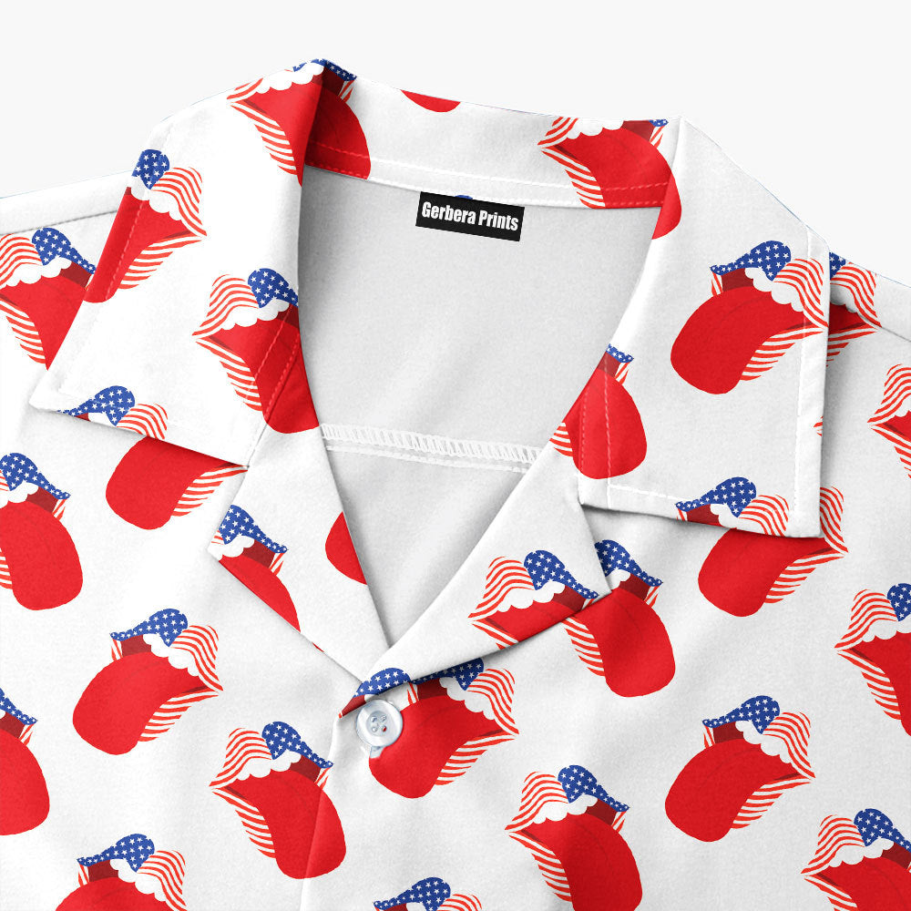 Greatest Lips American - Golf Hawaiian Shirt-Hawaiian Shirt-Gerbera Prints