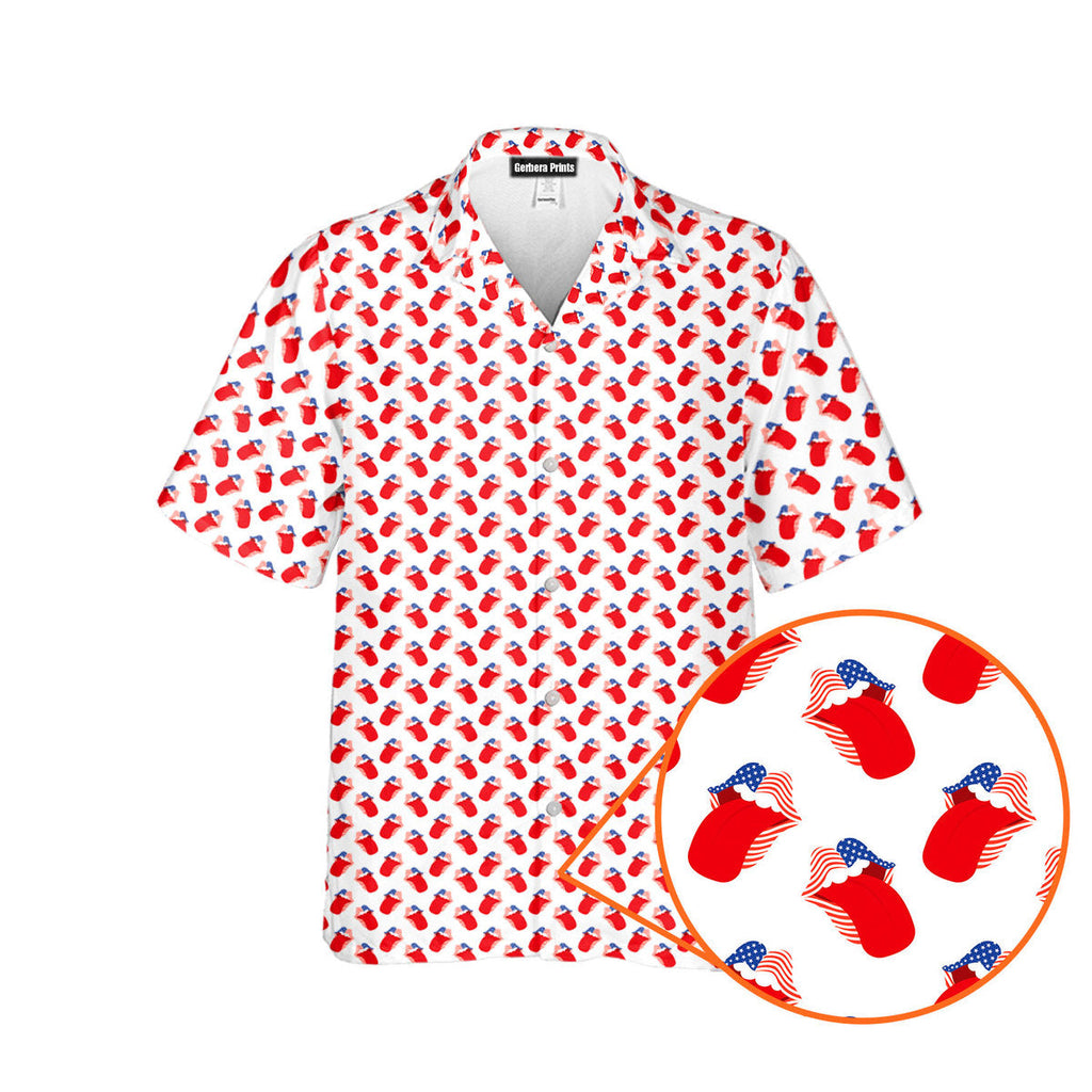Greatest Lips American - Golf Hawaiian Shirt-Hawaiian Shirt-Gerbera Prints