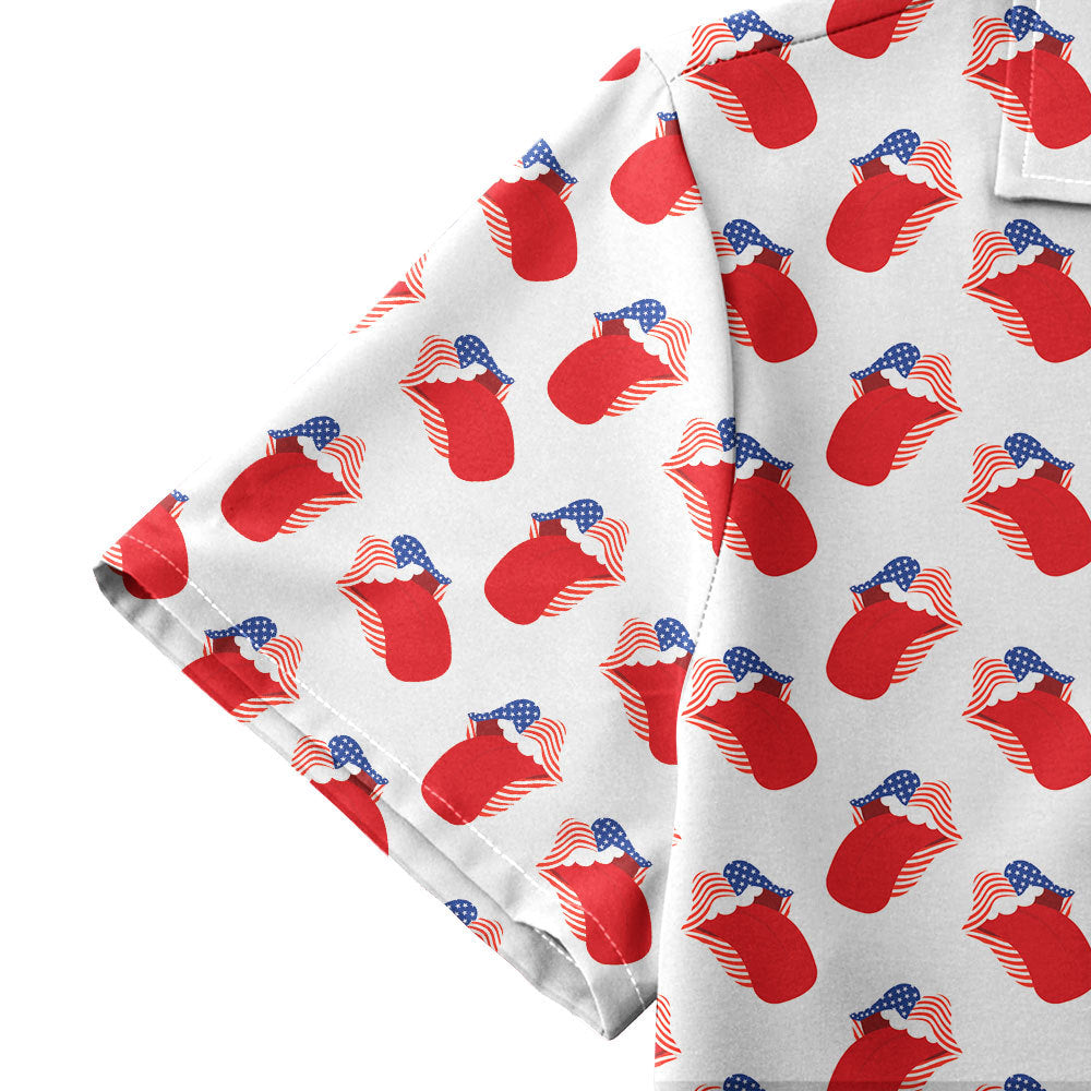 Greatest Lips American - Golf Hawaiian Shirt-Hawaiian Shirt-Gerbera Prints