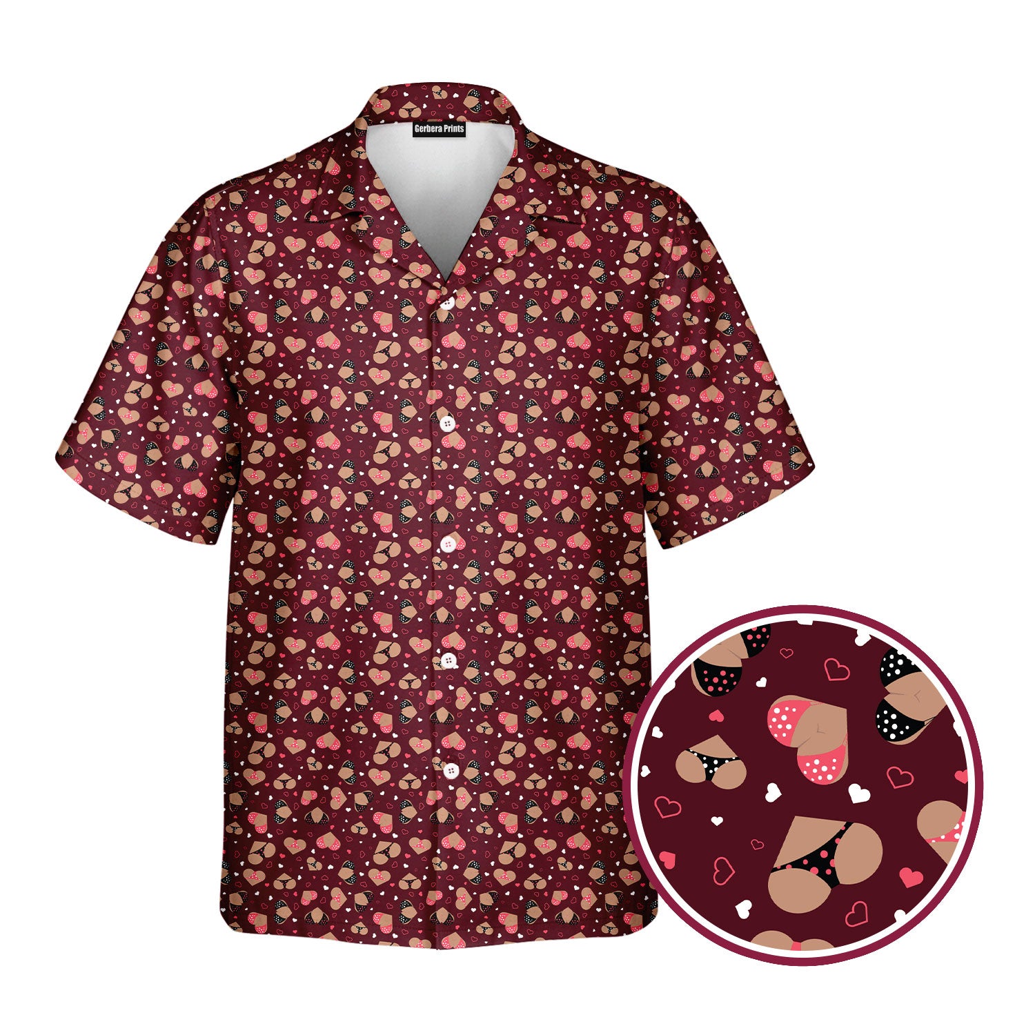 Hearts Like Breast - Funny Golf Hawaiian Shirt-Hawaiian Shirt-Gerbera Prints