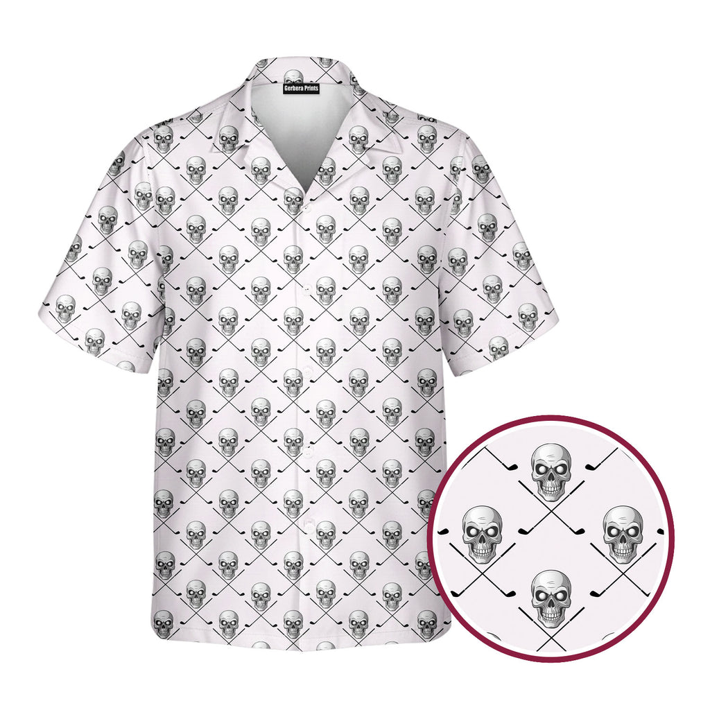 Skull Golf - Golf Hawaiian Shirt-Hawaiian Shirt-Gerbera Prints