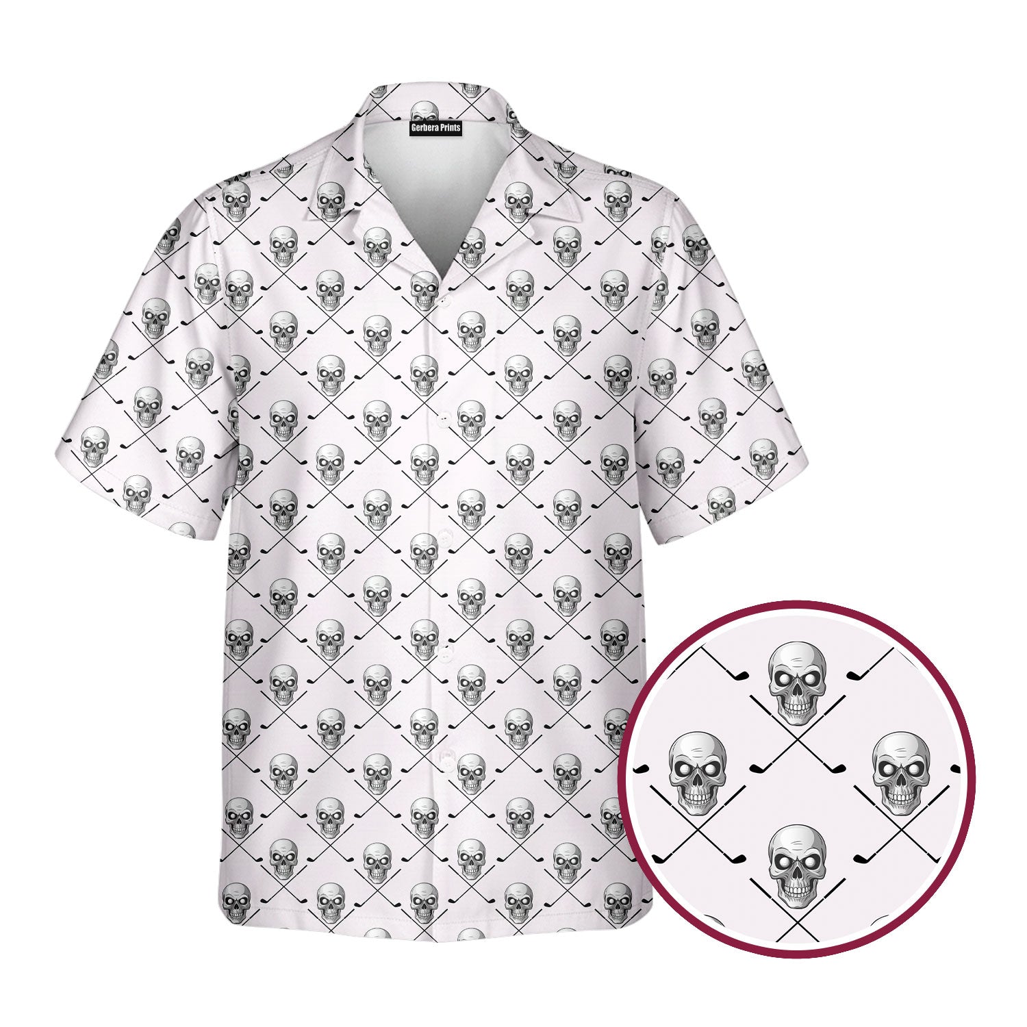 Skull Golf - Golf Hawaiian Shirt-Hawaiian Shirt-Gerbera Prints