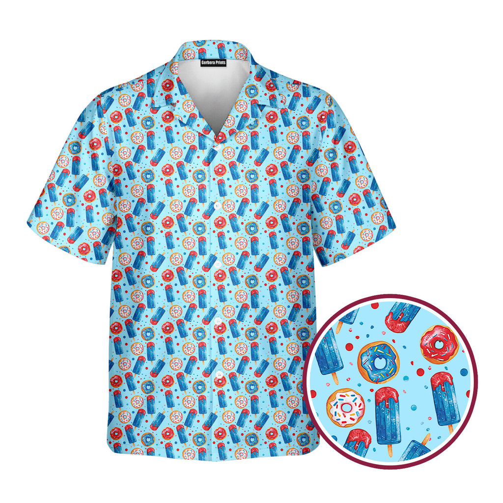 Patriotic Rocket Ice-Pop - Golf Hawaiian Shirt-Hawaiian Shirt-Gerbera Prints