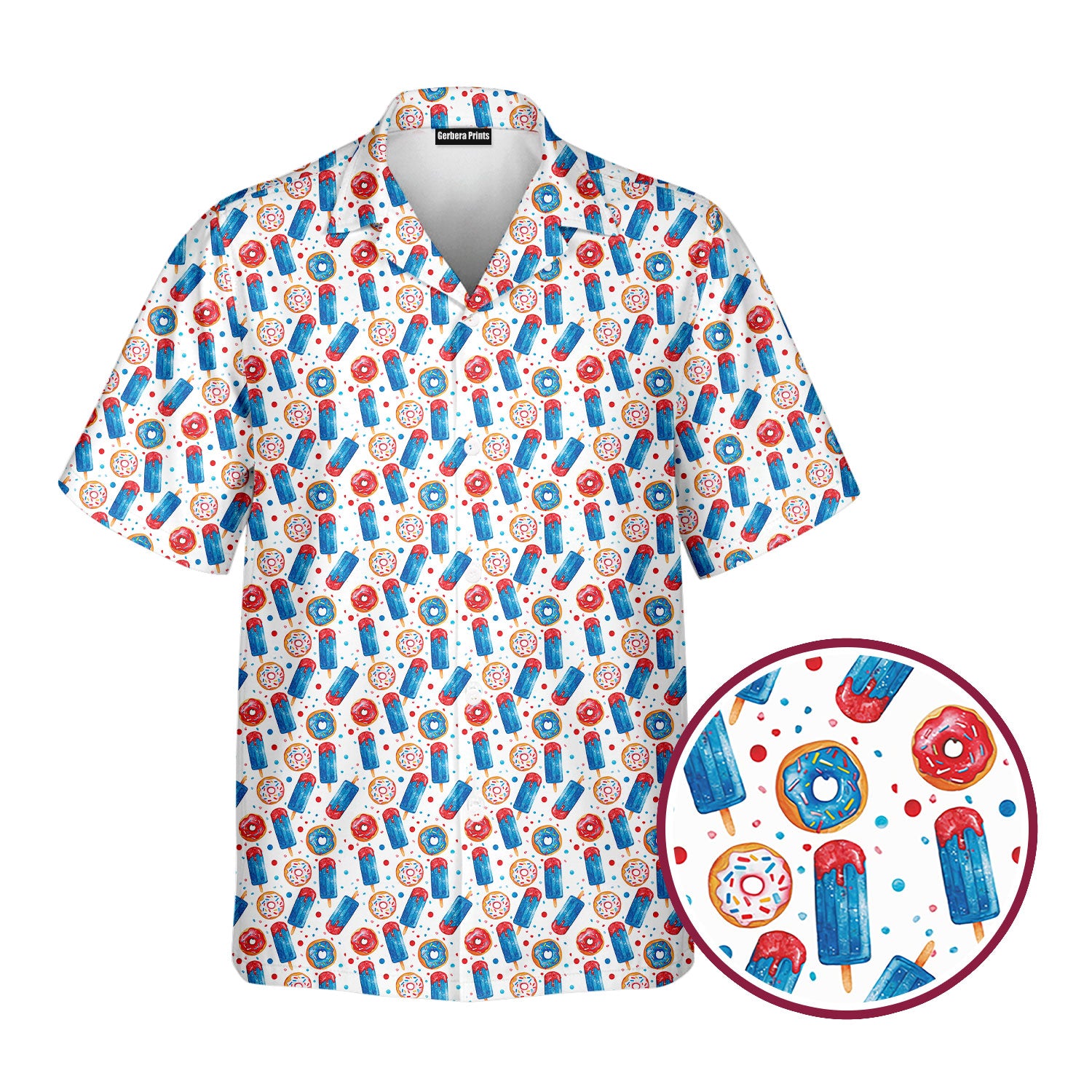 Patriotic Rocket Ice-Pop - Golf Hawaiian Shirt-Hawaiian Shirt-Gerbera Prints