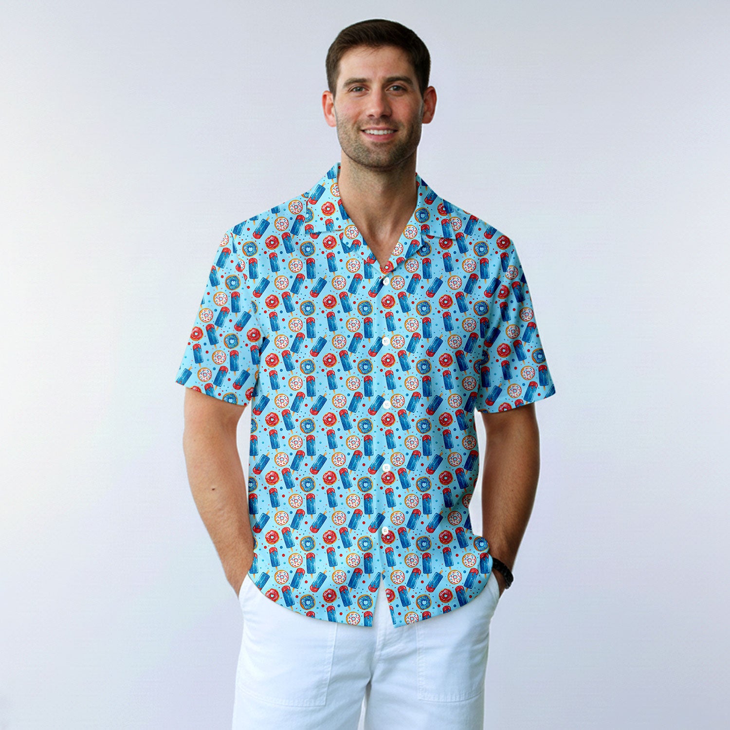 Patriotic Rocket Ice-Pop - Golf Hawaiian Shirt-Hawaiian Shirt-Gerbera Prints