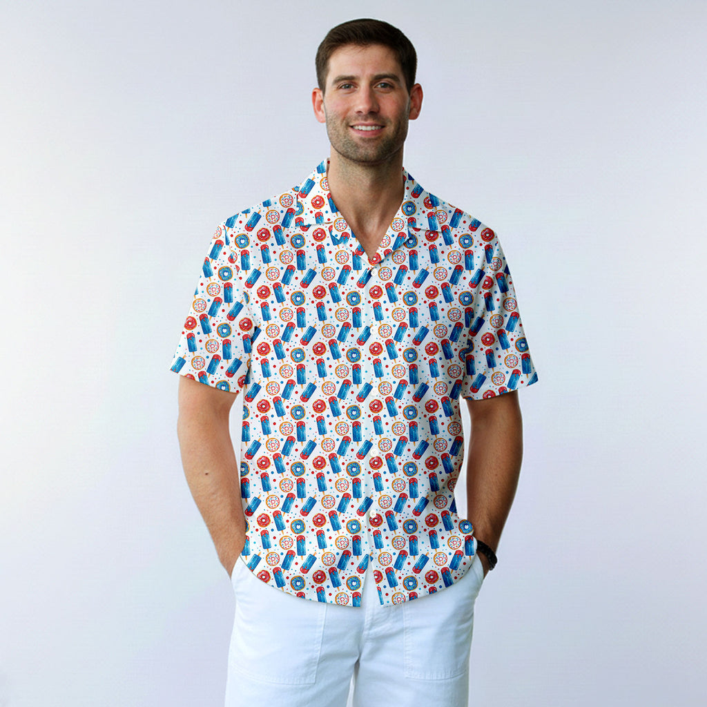 Patriotic Rocket Ice-Pop - Golf Hawaiian Shirt-Hawaiian Shirt-Gerbera Prints