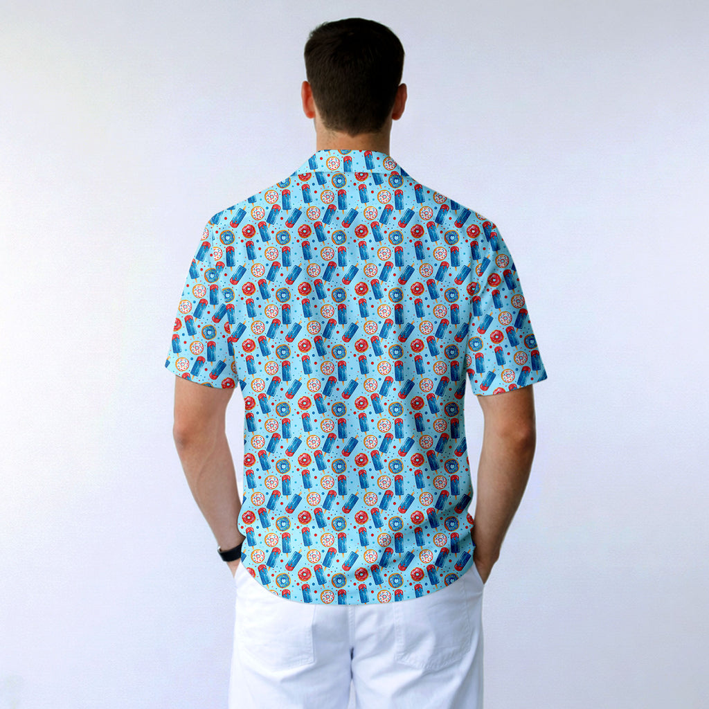 Patriotic Rocket Ice-Pop - Golf Hawaiian Shirt-Hawaiian Shirt-Gerbera Prints