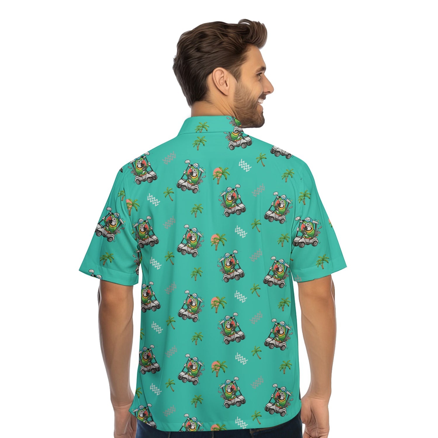 Parrot Drives Golf Cart - Funny Golf Hawaiian Shirt-Hawaiian Shirt-Gerbera Prints