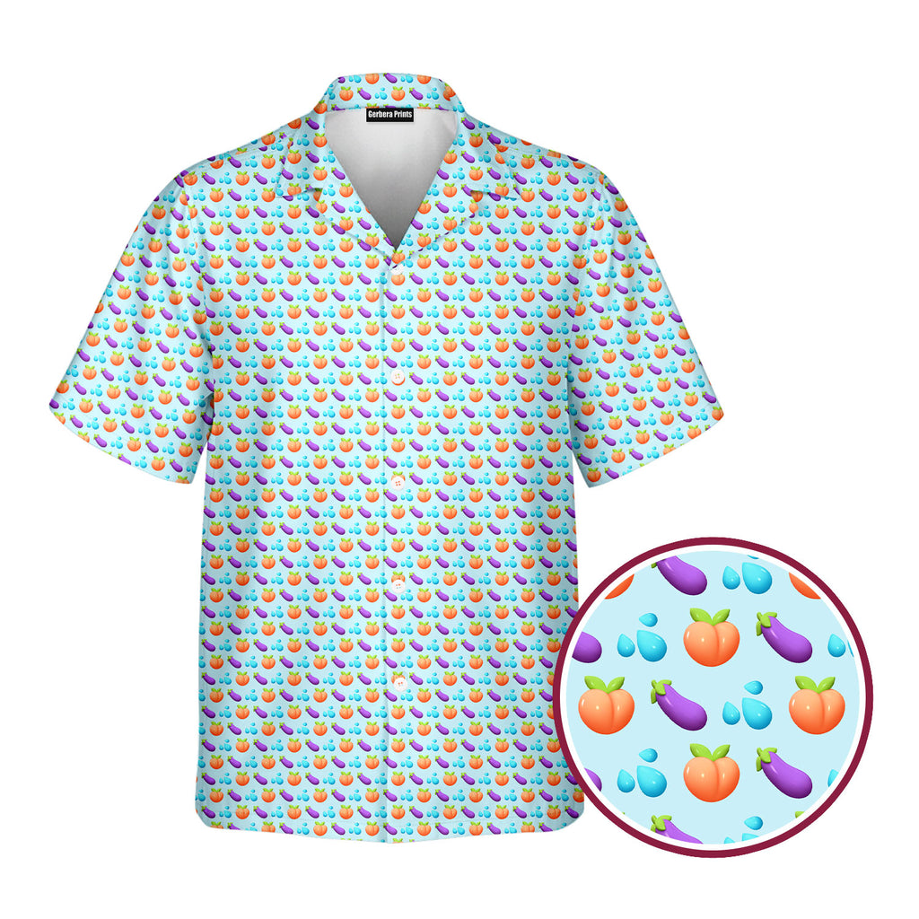 A Taste of Eggplant & Peach - Funny Golf Hawaiian Shirt-Hawaiian Shirt-Gerbera Prints