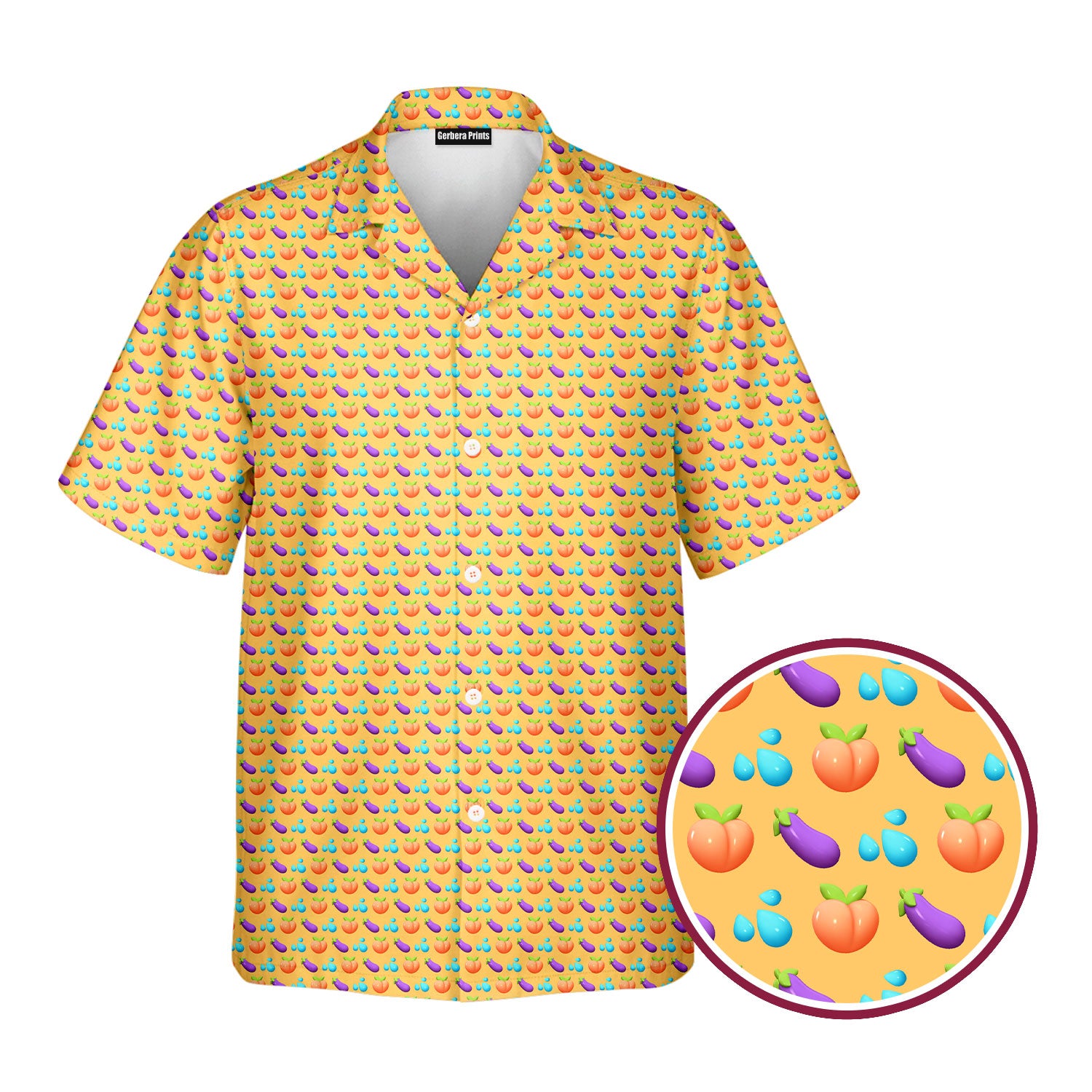 A Taste of Eggplant & Peach - Funny Golf Hawaiian Shirt-Hawaiian Shirt-Gerbera Prints