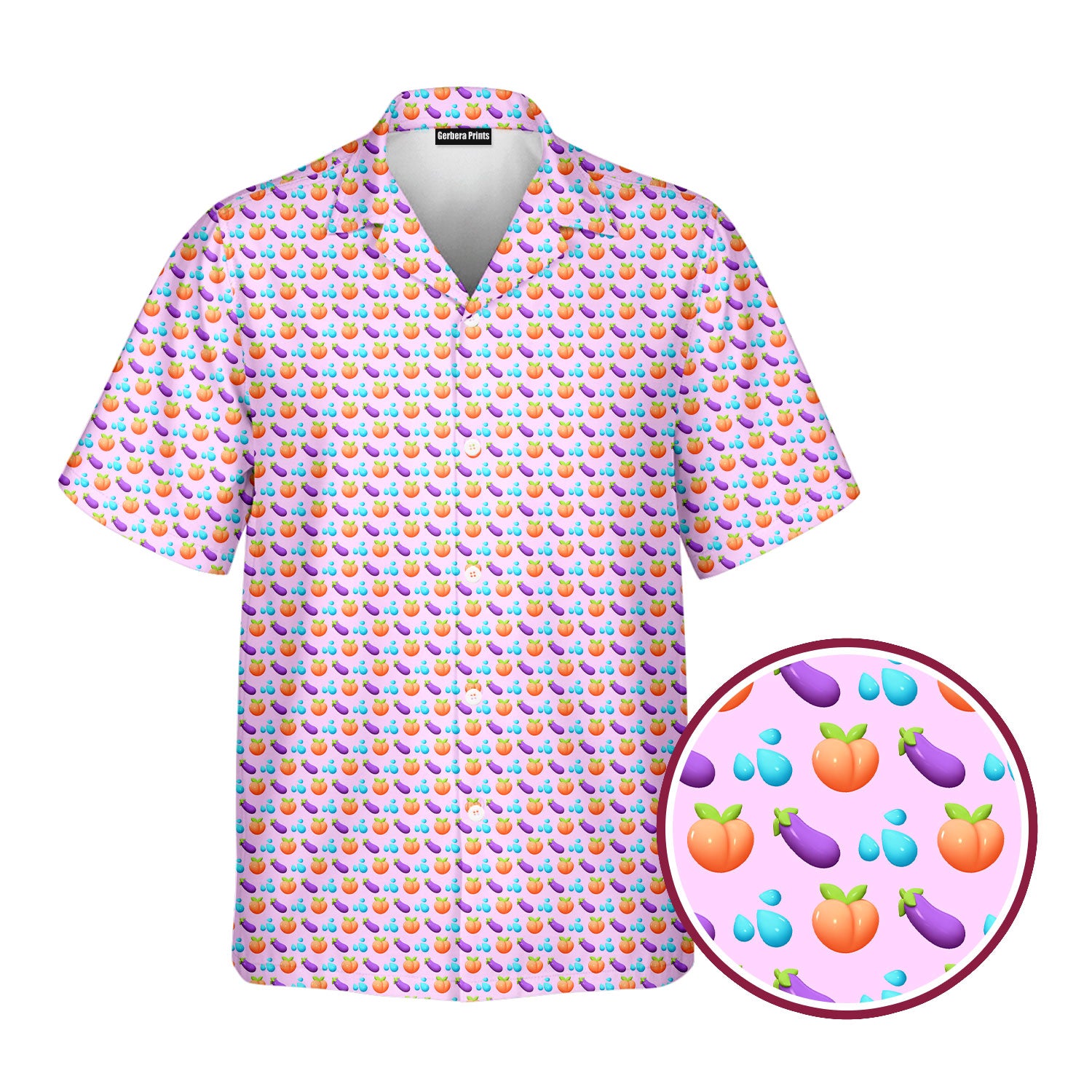 A Taste of Eggplant & Peach - Funny Golf Hawaiian Shirt-Hawaiian Shirt-Gerbera Prints