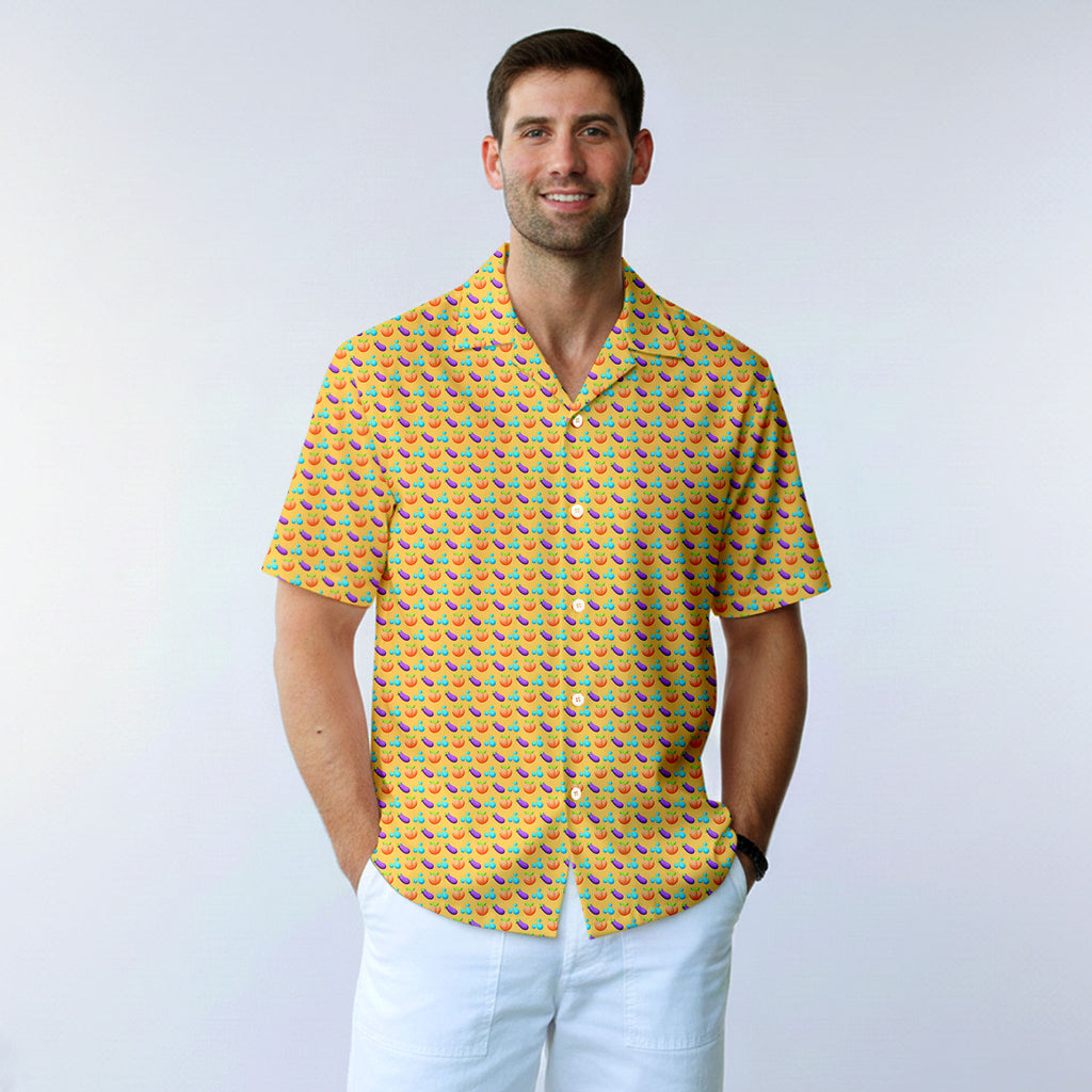 A Taste of Eggplant & Peach - Funny Golf Hawaiian Shirt-Hawaiian Shirt-Gerbera Prints