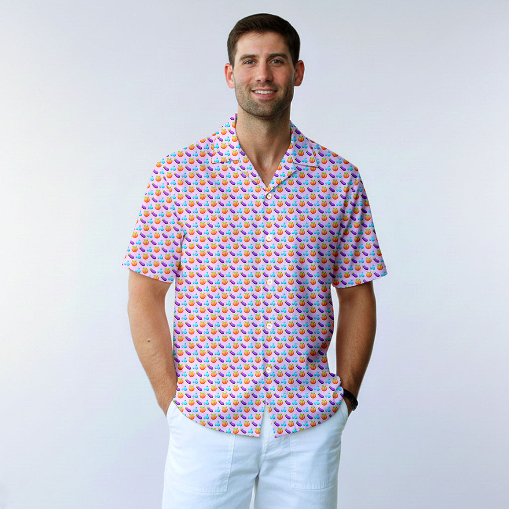 A Taste of Eggplant & Peach - Funny Golf Hawaiian Shirt-Hawaiian Shirt-Gerbera Prints
