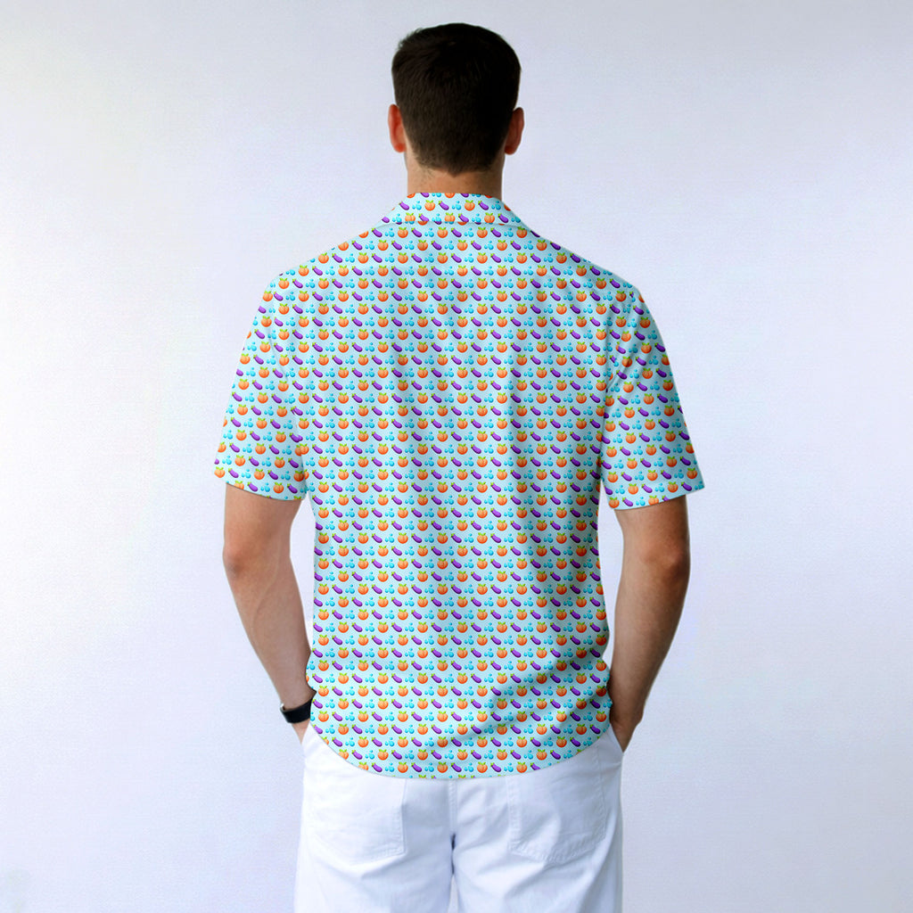 A Taste of Eggplant & Peach - Funny Golf Hawaiian Shirt-Hawaiian Shirt-Gerbera Prints