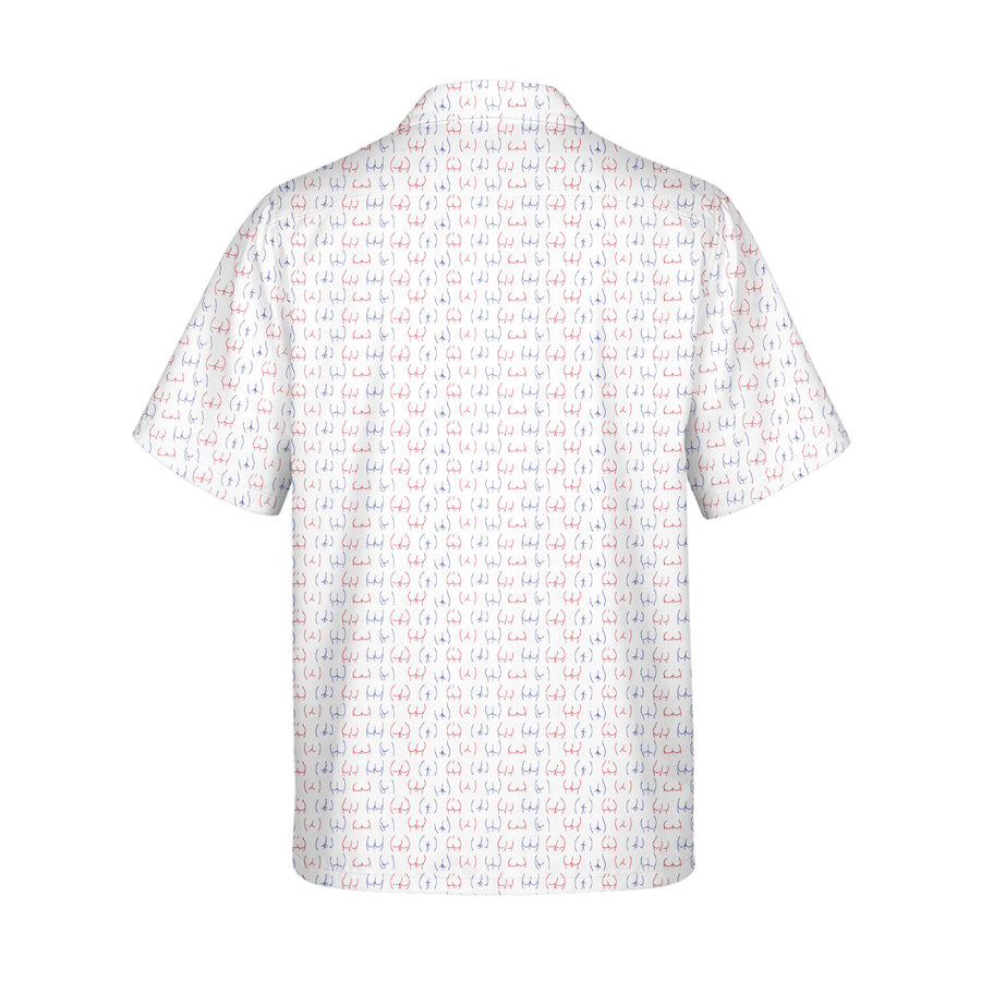 Back preview of Funny Butt - Funny Golf Hawaiian Shirt with your team and number