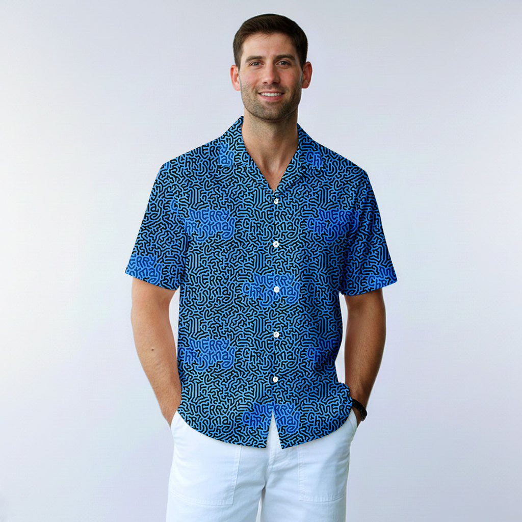 Merry Christmas Holiday Hidden Text Message - Golf Hawaiian Shirt-Hawaiian Shirt-Gerbera Prints