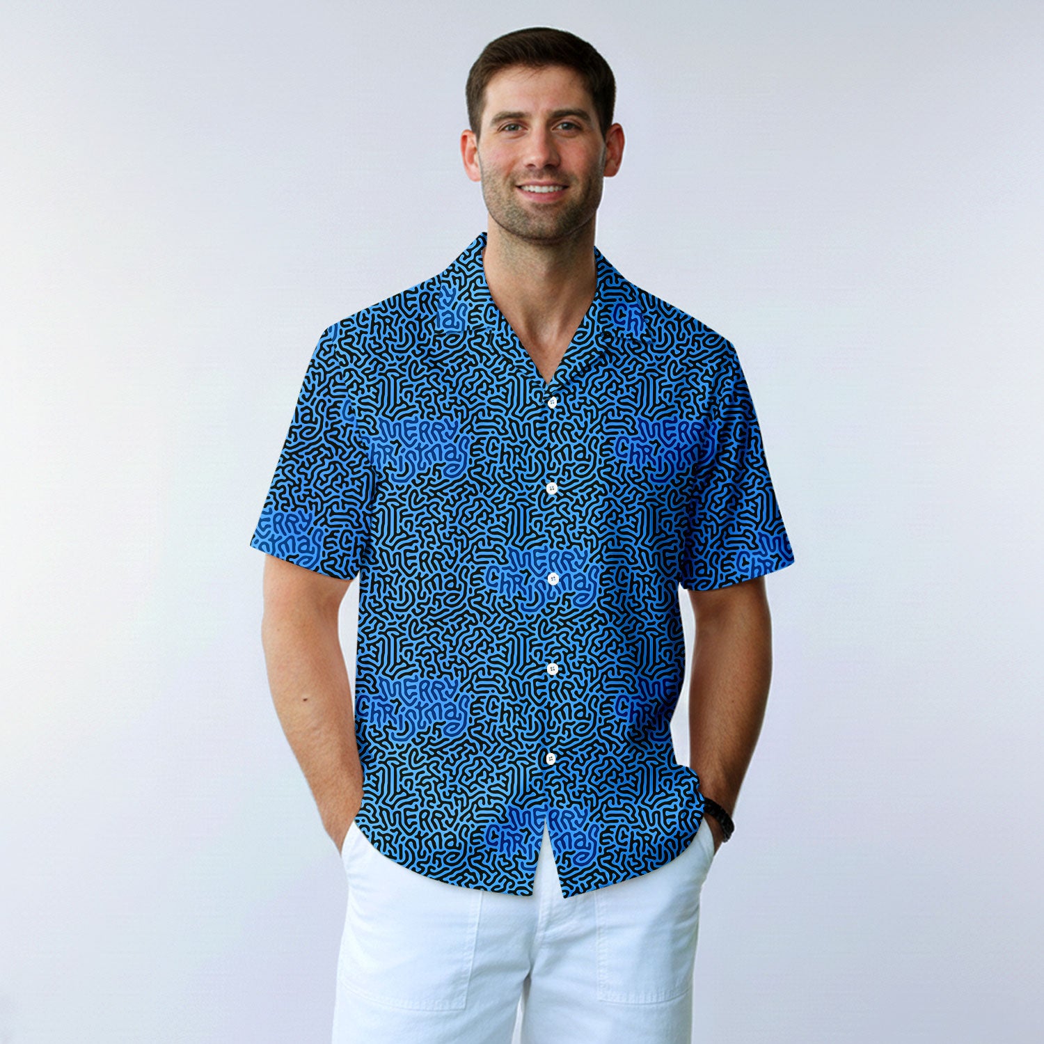 Merry Christmas Holiday Hidden Text Message - Golf Hawaiian Shirt-Hawaiian Shirt-Gerbera Prints
